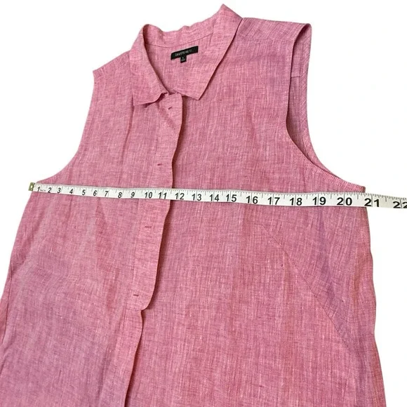 Lafayette 148 Sleeveless Pink Linen Blend Quiet Luxury Capsule‎ Wardrobe Size L - Picture 7 of 7